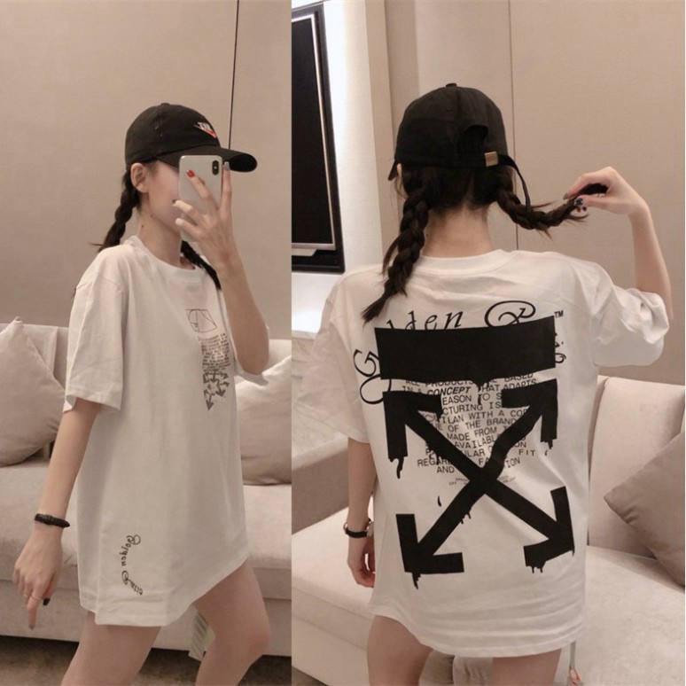 ÁO THUN, ÁO PHÔNG TAY LỠ UNISEX FORM RỘNG OVERSIZE OFF WHITE M169 KL SHOP DUONG SHOP