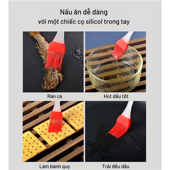 Chổi phết dầu nướng silicon nhiều màu tùy chọn tiện dụng cho nấu ăn