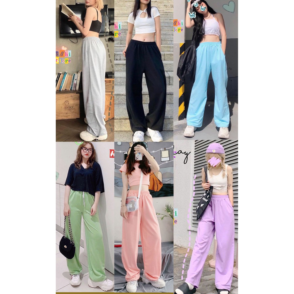 Quần Jogger Basic Ulzzang Unisex Jogger Trơn Dây Rút Lai Ống Rộng - MM