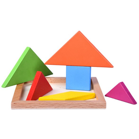 Trí Uẩn Tangram Bộ Ghép 7 Hình Bằng Gỗ Cho Bé Loại To 15*15cm