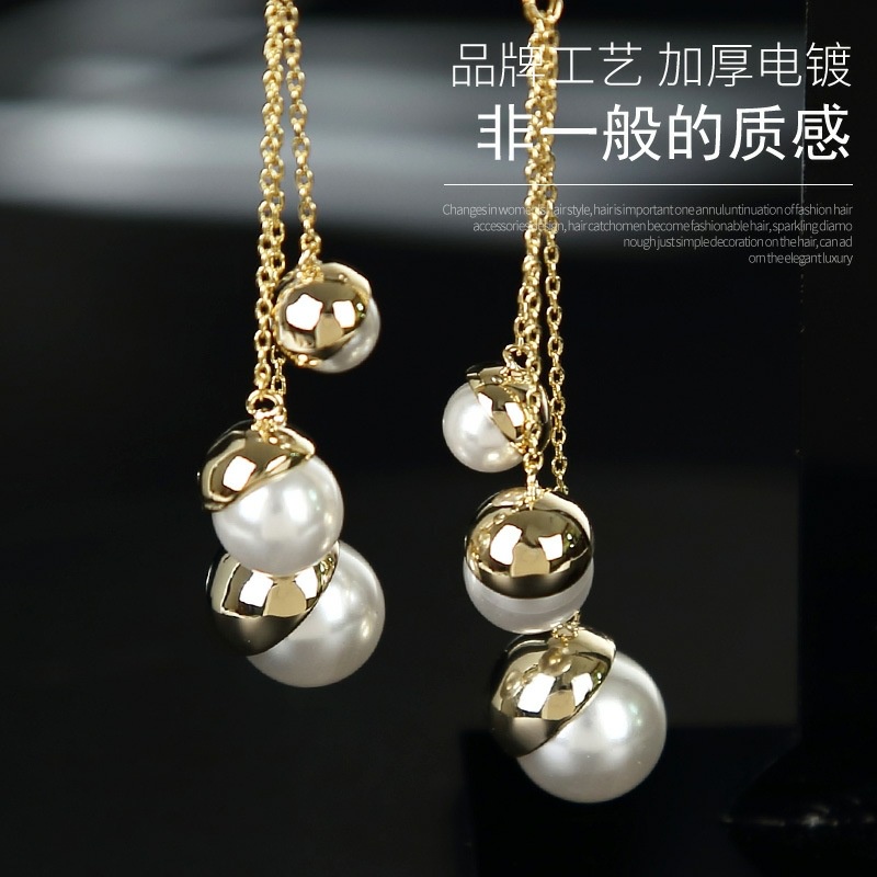 Đôi Khuyên Tai Dáng Dài Đính Ngọc Trai Nhân Tạo 2022 Thời Trang