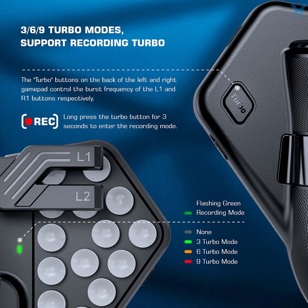Tay Cầm Chơi Game Gamesir F7 12 Giờ 3 Turbo Mode 6 Ngón Cho Android Ios