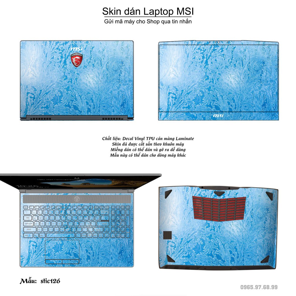 Skin dán Laptop MSI in hình Hoa văn sticker _nhiều mẫu 21 (inbox mã máy cho Shop)