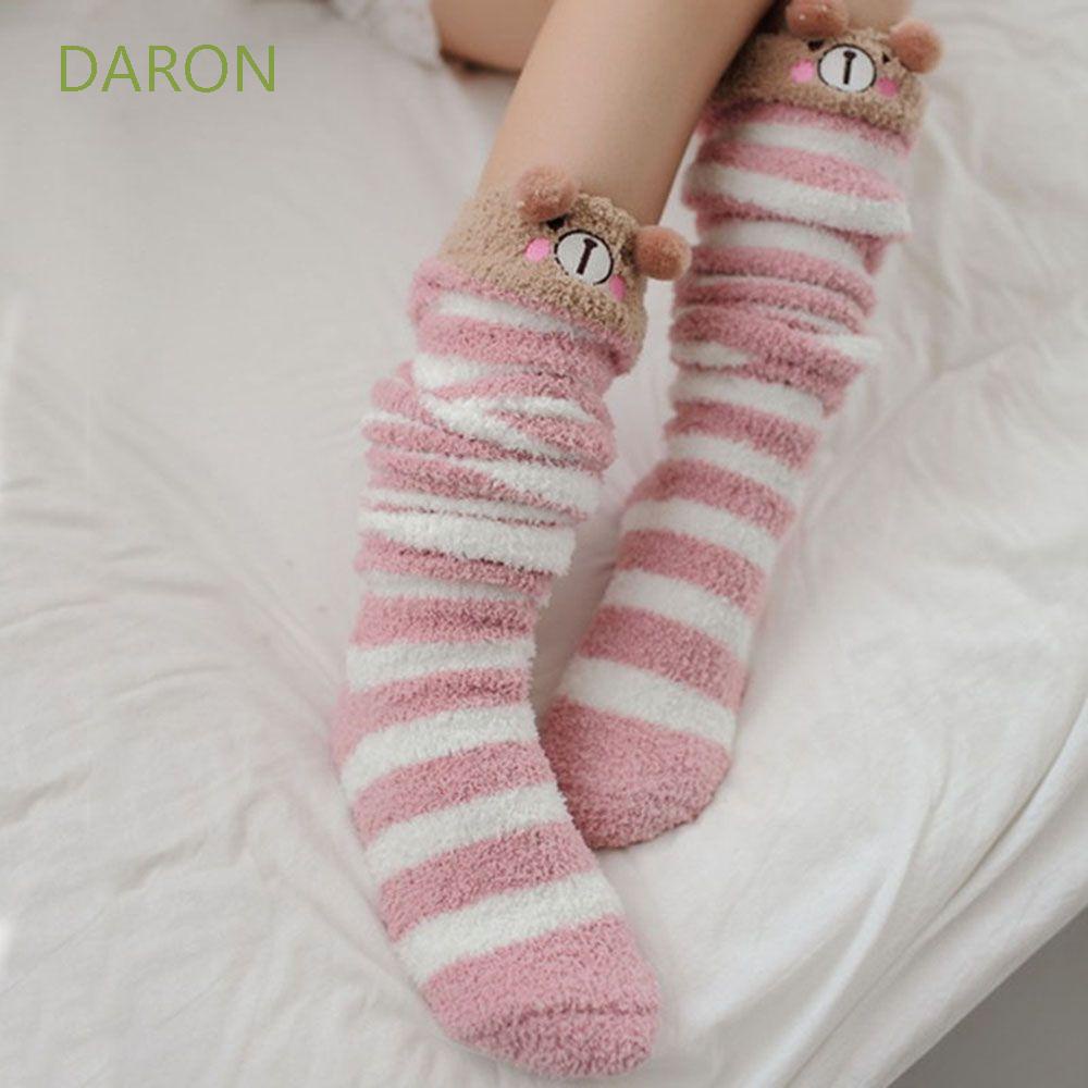 Vớ dài đến gối giữ ấm màu đông họa tiết hoạt hình dễ thương cho bé gái