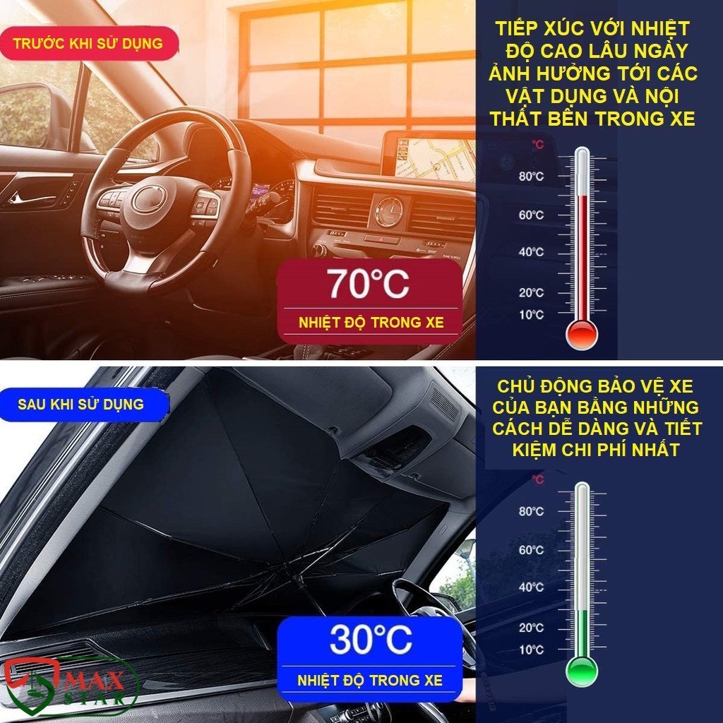 Dù Che Nắng Kính Lái Ô Tô, Ô Che Kính Lái Ô Tô Cao Cấp ( Tặng Kèm Bao Da ) chống Nắng, Tia UV Hiệu Qủa | BigBuy360 - bigbuy360.vn