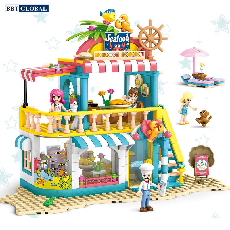 Đồ chơi xếp hình nhà hàng hải sản BBT GLOBAL 490 chi tiết 6571
