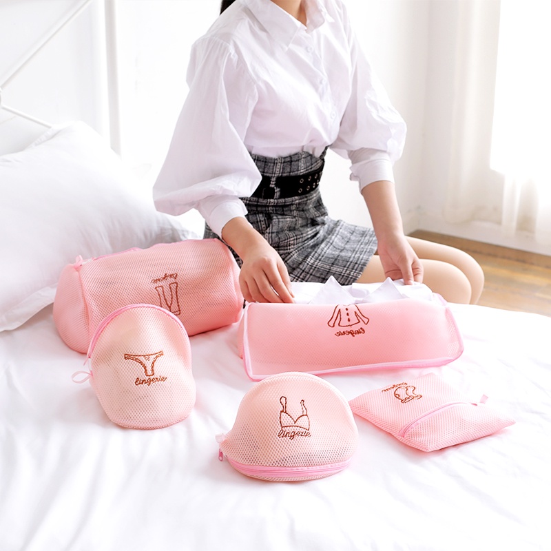 Túi lưới đựng đồ giặt đồ lót khoá kéo an toàn tiện dụng