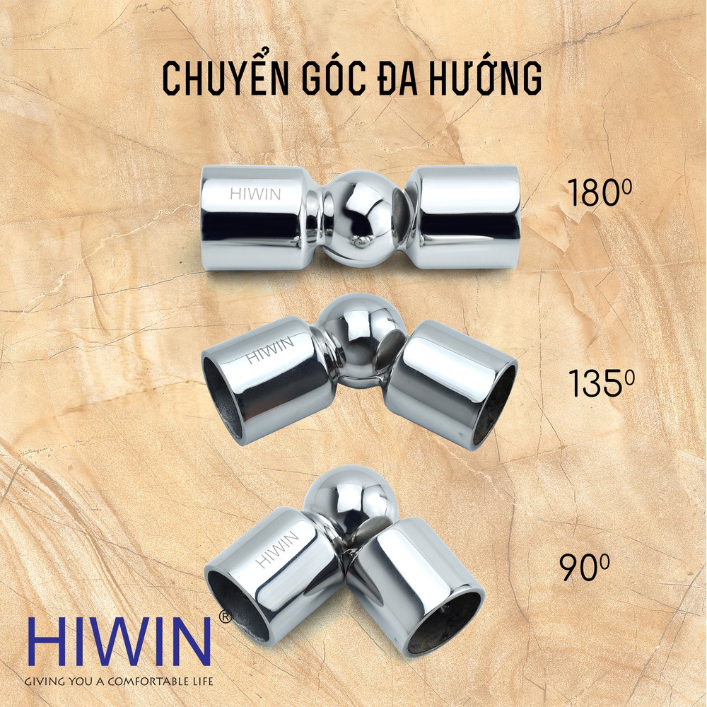 Chuyển góc đa hướng vách tắm kính inox 304 Hiwin SB-616