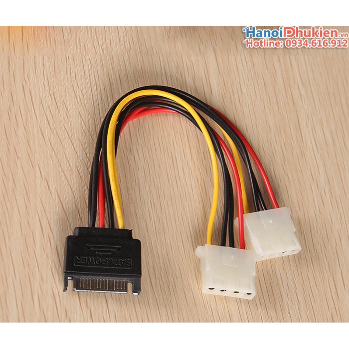 Cáp chuyển SATA 15pin sang 2 Molex 4pin (IDE)