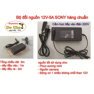 Nguồn adapter 12v - 5A - 60W SONY loại tốt