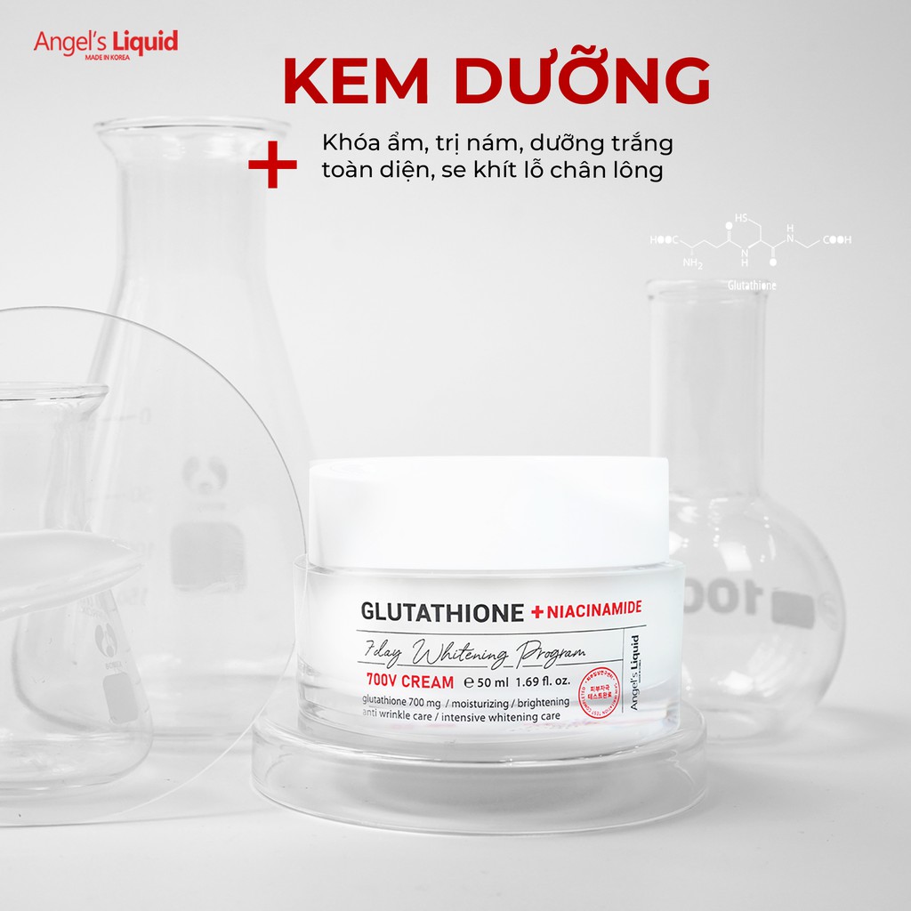 [New 2020] Kem Dưỡng Angel's Liquid Glutathione Niacinamide 7Day Whitening Program 700V Cream