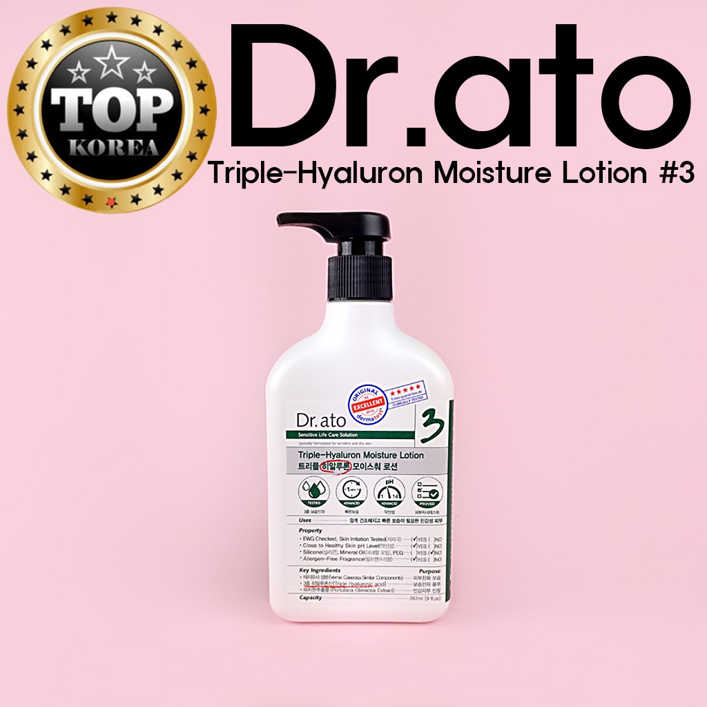 ★Dr.ATo★  Triple Hyaluron Moisture lotion For Dry Skin #3 267ml / Lotion Dưỡng Ẩm Dr.ATo Triple Cho Da Khô # 3 / TOPKOREA