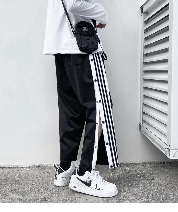 Quần dài thể thao có cúc bấm ống rộng cỡ lớn M-3XL phong cách Unisex hợp thời trang cho nam | BigBuy360 - bigbuy360.vn