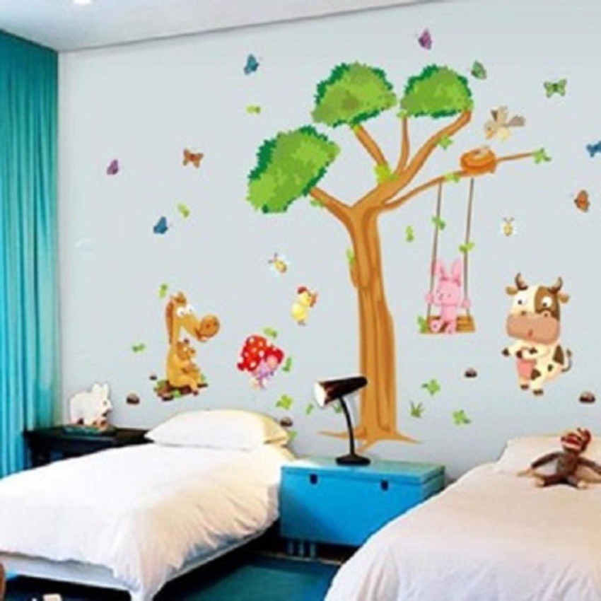 Decal dán tường - bò vui nhộn