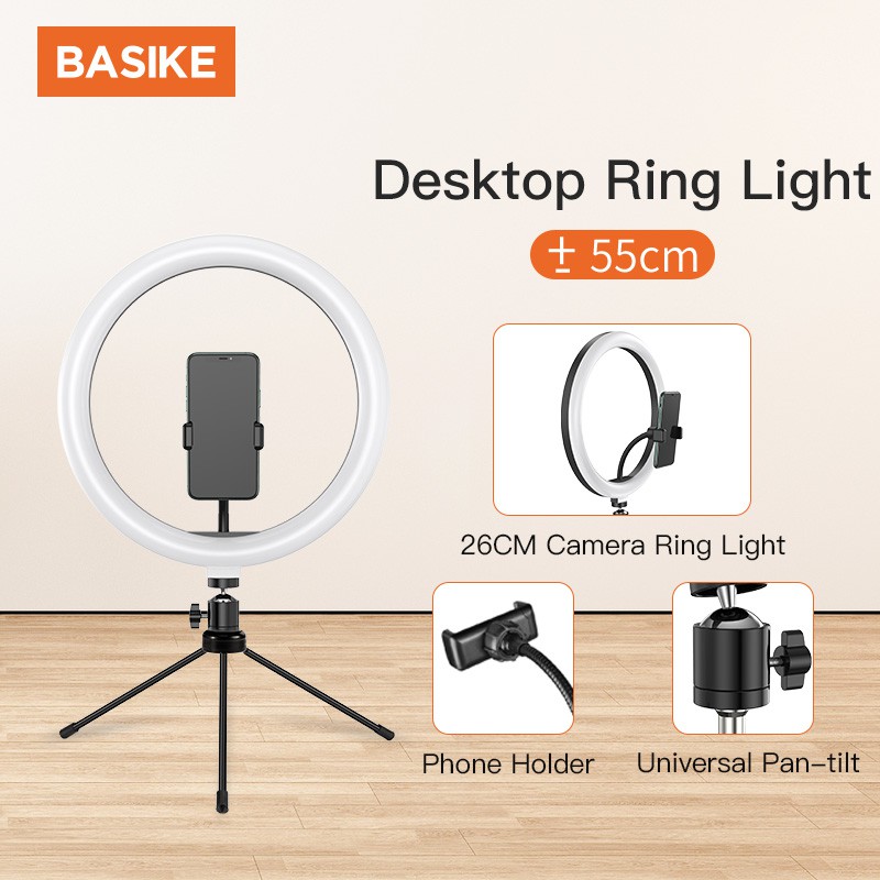 Vòng đèn led 26cm hỗ trợ chụp ảnh quay video tiện dụng Basike