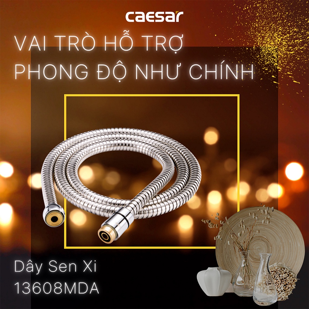 Dây sen tắm chống xoắn Caesar chính hãng dài 1,5m, inox 304, thích hợp cho các loại tay sen tắm