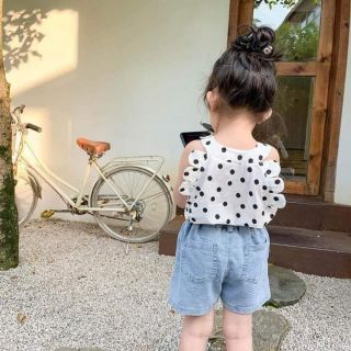 Combo sét áo ren quần bò giấy cho bé