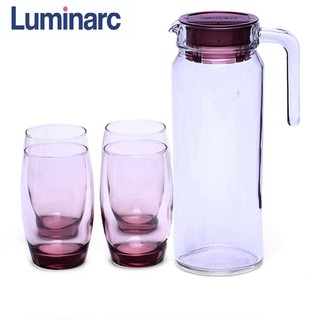 Bộ bình ly thủy tinh Luminarc Rotterdam Ice pink 5 món - J5828