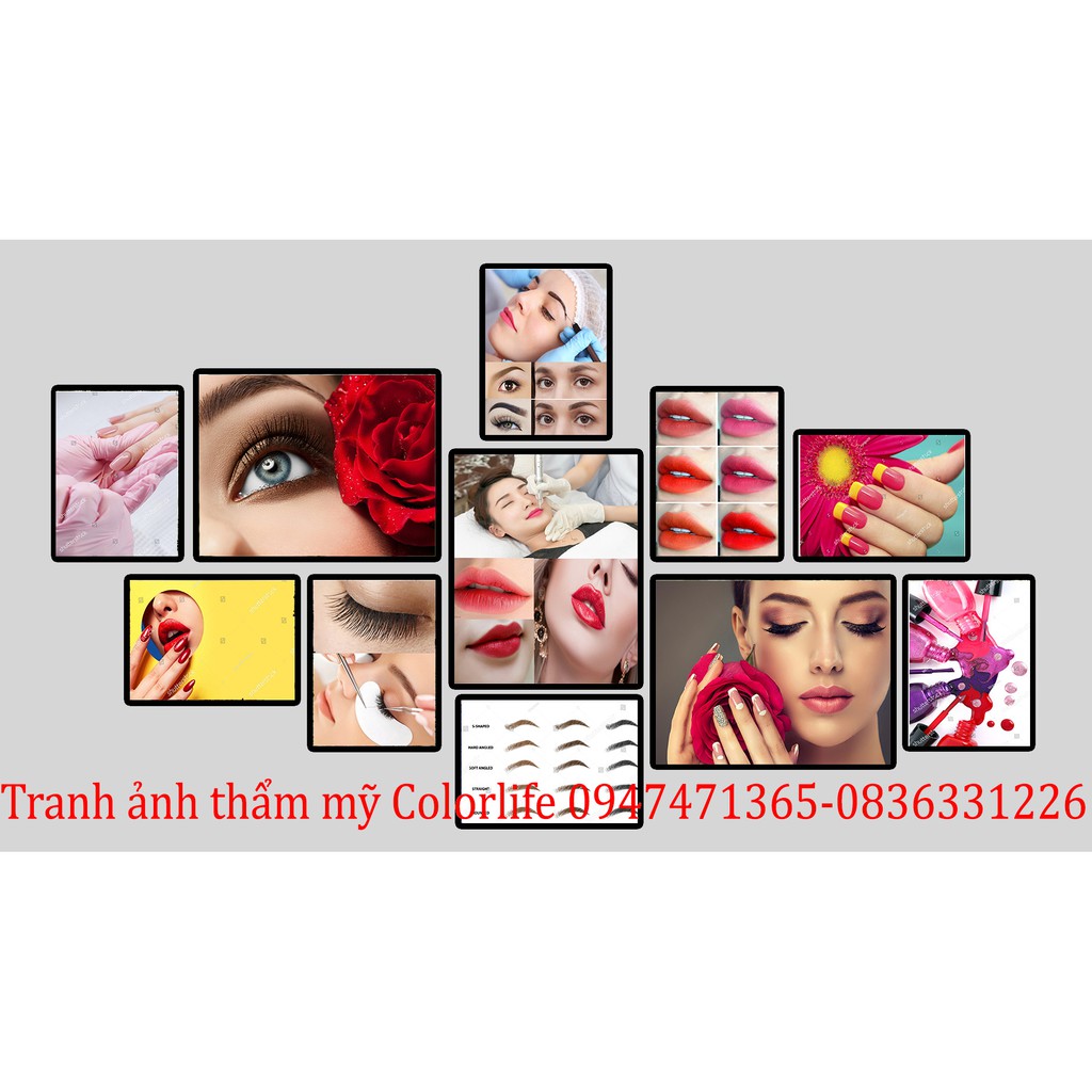 TRANH SPA PHUN XĂM NAIL MI KẾT HỢP DÁN TƯỜNG DECOR TRANG TRÍ TIỆM SPA NAIL MI PHUN XĂM ĐẸP 3D CEO4 MOKOSA