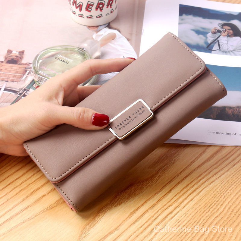 Ví Cầm Tay Dáng Dài Màu Trơn Đơn Giản 70% Cỡ Lớn Phong Cách Hàn Quốc Dễ Phối Đồ Thời Trang Cho Nữ SC4294