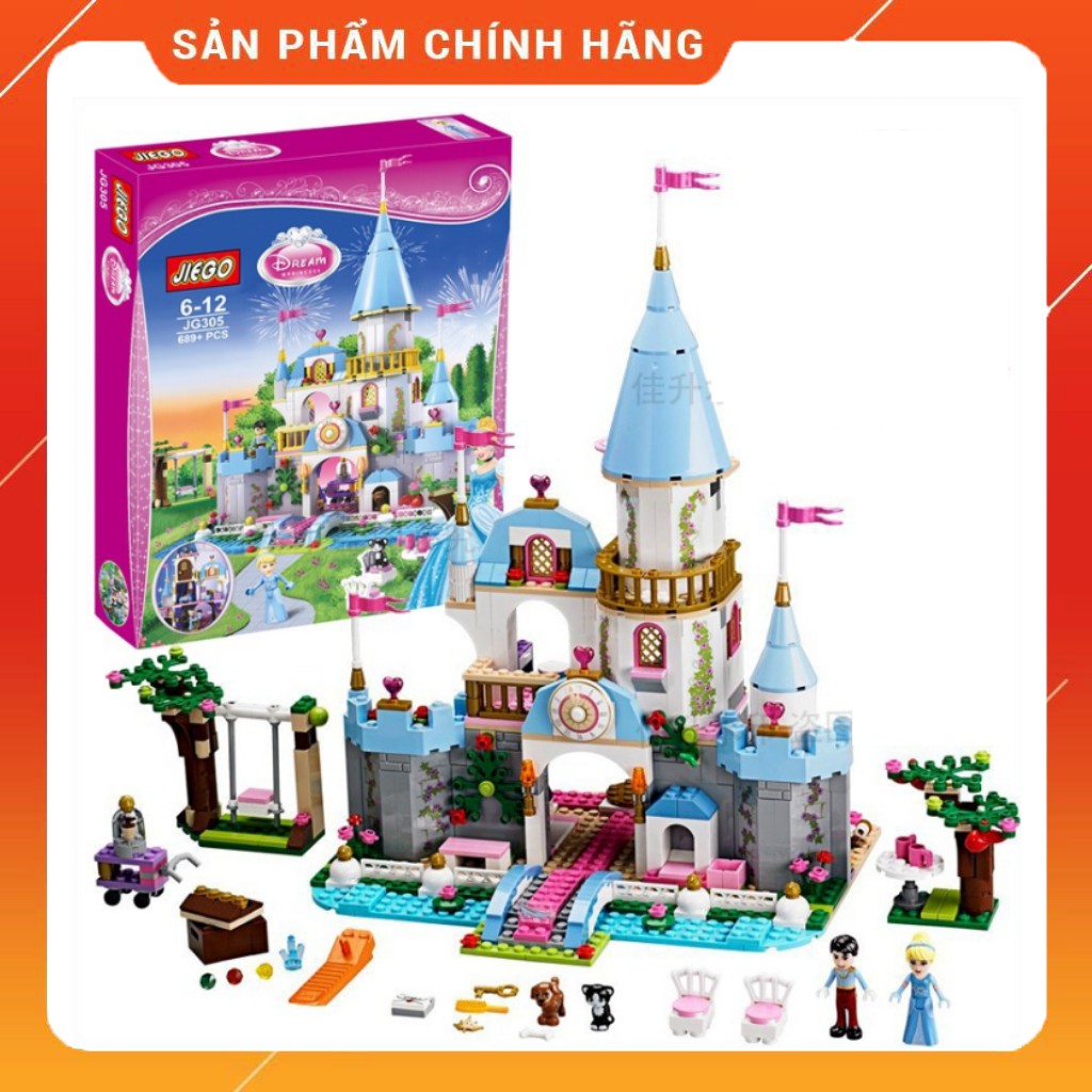 Lắp Ráp Xếp Hình Friends Mô Hình Lâu Đài Tráng Lệ Của Công Chúa Cinderella 697 Khối QUEEN85006