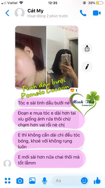 [Chính hãng] NEW - Tinh dầu bưởi Pomelo COCOON kích mọc tóc, không bết rít - 2 vòi xịt