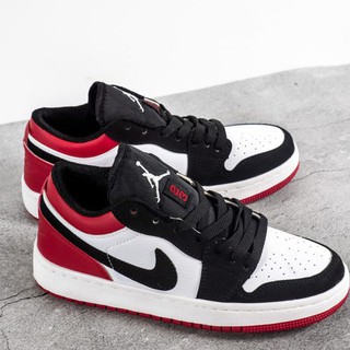 Giày sneaker nam nữ trắng viền đen đỏ cổ thấp cao cấp 2021