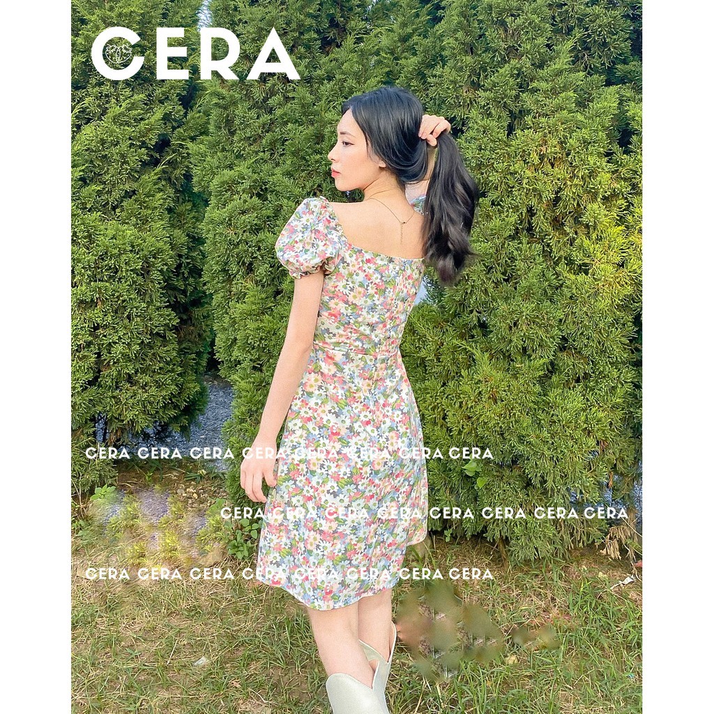 Đầm hoa nhí vintage nữ dáng xòe 🍓 Váy hoa nhí nữ phong cách vintage ulzzang 🍓 CERA FASHION