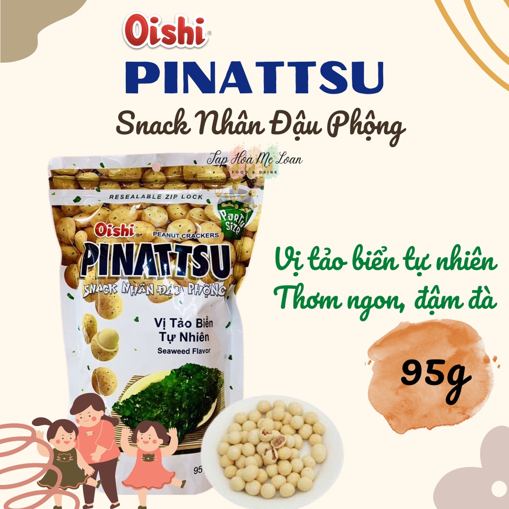 Snack đậu phộng Pinattsu Oishi Party size gói 95g