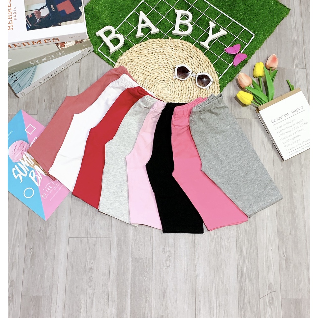 Quần Legging Bé Gái Thun Cotton dày dặn co giãn