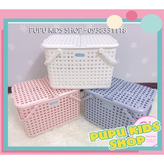 Làn nhựa đựng đồ đi sinh inochi cho mẹ và bé, Giỏ đựng đồ sơ sinh cho bé