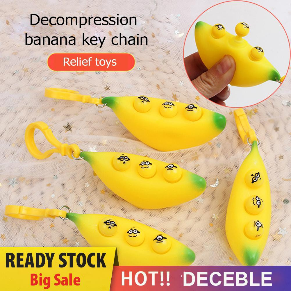 Pop It Fidget Đồ chơi Bananas Squeeze Sensory Fidget Autism Relief Stress Car Keychain Kids Đồ chơis