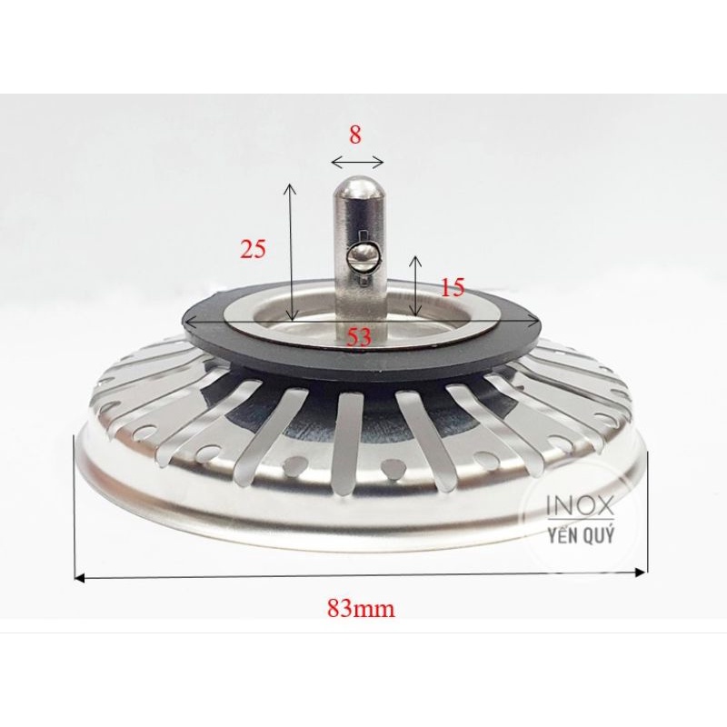 Nắp Chặn Nước và Lọc Rác Bồn Rửa Chén Đường Kính 83m và 80mm chặn nước và giọ lọc rác size lớn có tay cầm