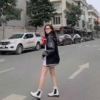 Áo khoác bomber chất umi pha da
