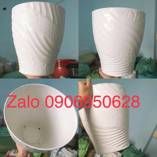 Chậu nhựa mây xoắn (có dĩa lót)
