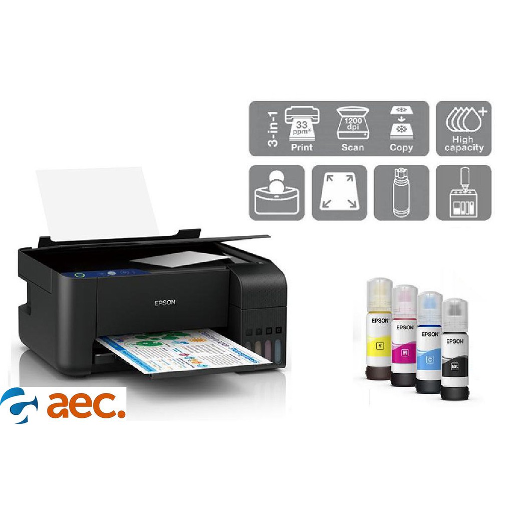 Máy in phun màu Epson L3110  sử dụng mực chính hãng