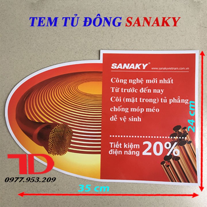 Combo 10 tem tủ đông SANAKY loại đại mẫu 2