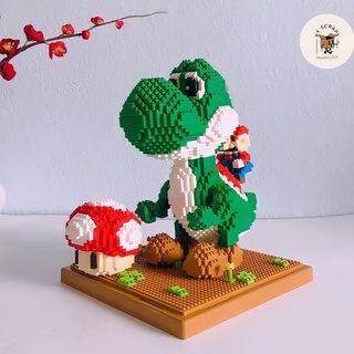 Mô hình lego mario & khủng long yoshi lắp ráp 3d đồ chơi sáng tạo, dễ thương