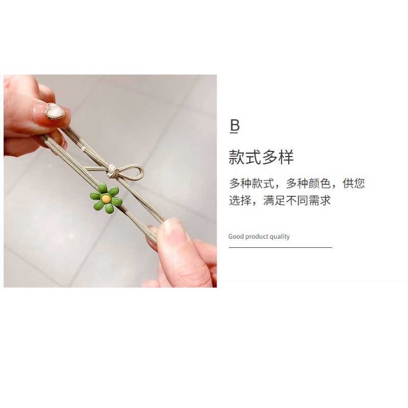 Dây buộc tóc, cột tóc dễ thương đính hoa 5 cánh basic, nhỏ xinh cho nữ