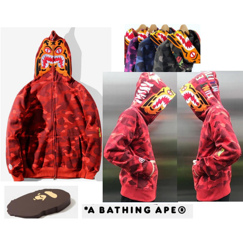 Áo Hoodie Bape Họa Tiết Rằn Ri Cá Tính Trẻ Trung Cho Nam Nữ