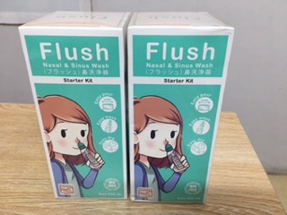 Combo Bình rửa mũi Flush + muối Flush hộp 30 gói