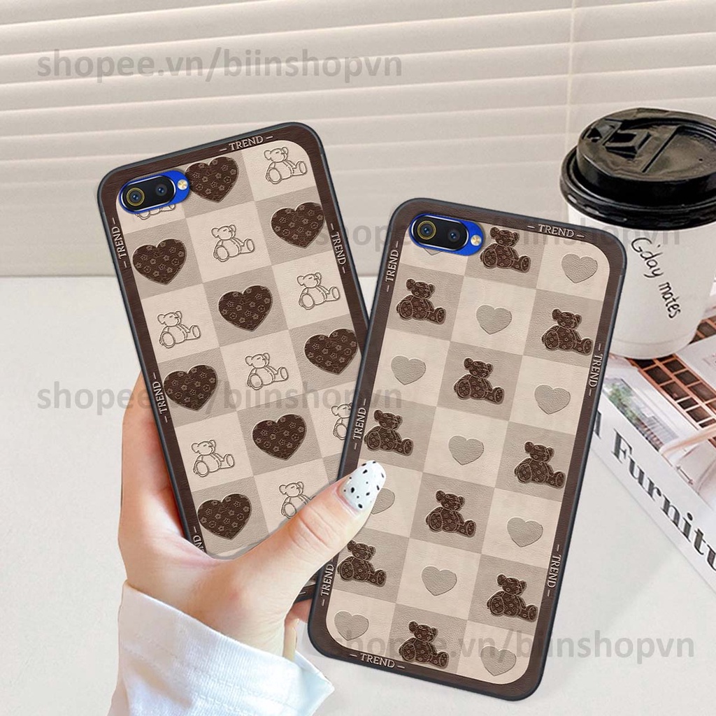 Ốp Realme C1 / C2 caro trái tim nhiều màu sắc, đầy cá tính, khẳng định phong cách