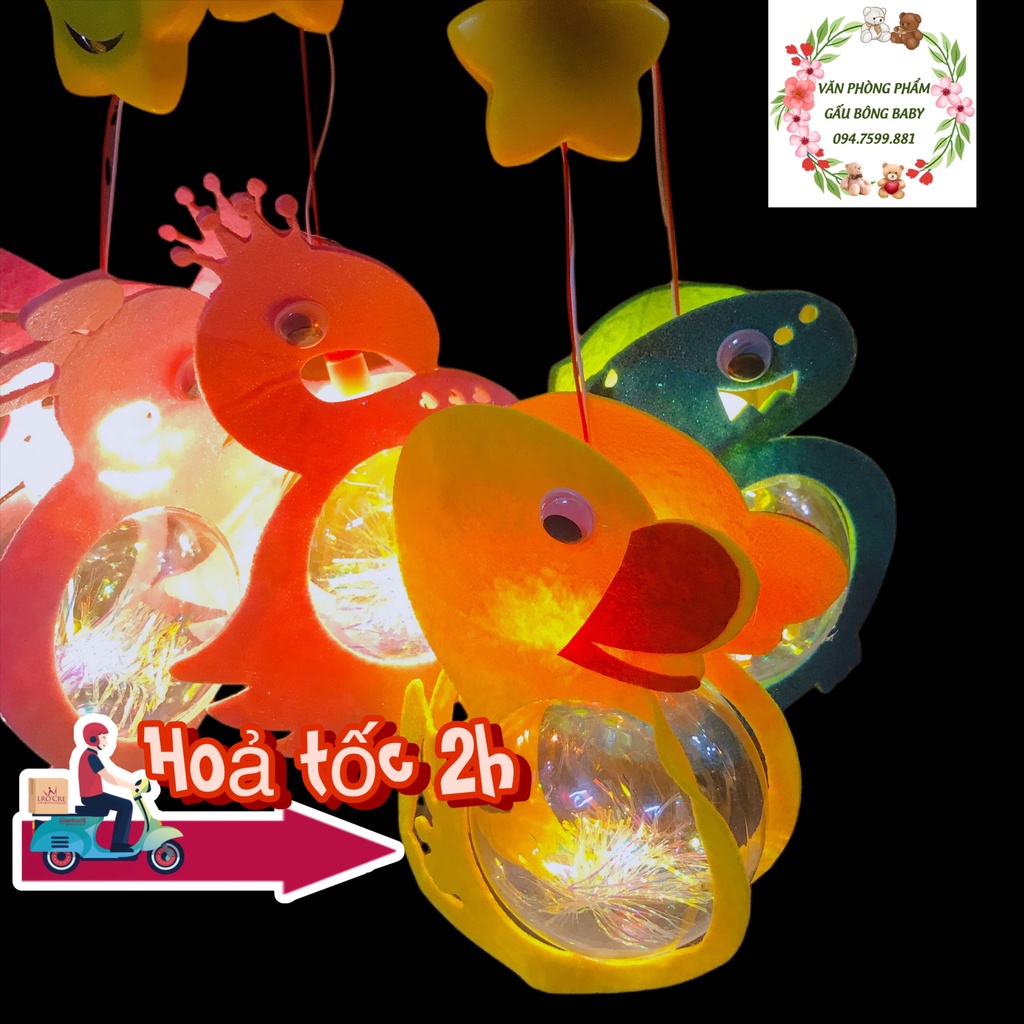 (Sỉ và lẻ) Lồng đèn phát sáng hình thú có nhạc, đèn trung thu thỏ, thiên nga, khủng long, đèn lồng hot trend 2022