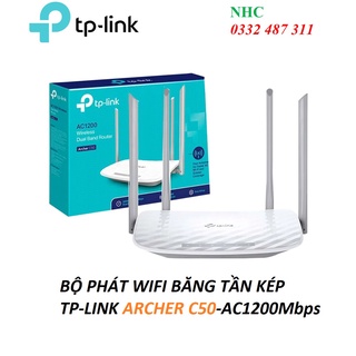 Bộ phát wifi Router Wifi Băng Tần Kép AC1200 TP-Link Archer C50 - Hàng Chính Hãng