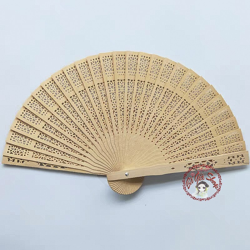 Quạt xếp gỗ nhiều màu