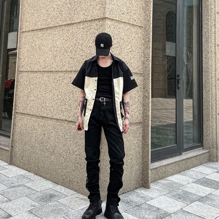 Áo Sơ Mi Tay Lỡ Phối Túi Hộp Dành Cho Nam Kiểu Dáng Cá Tính Và Năng Động