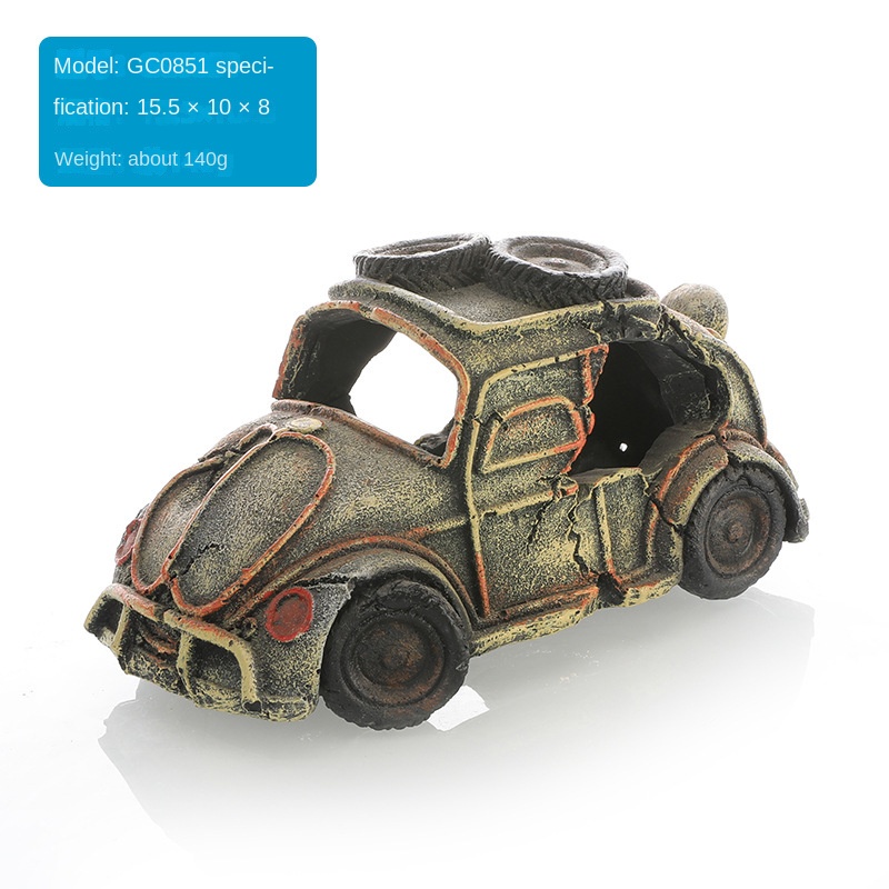 Xe Buýt Bằng Nhựa resin Thủ Công Trang Trí Bể Cá/Tôm/Xe Buýt