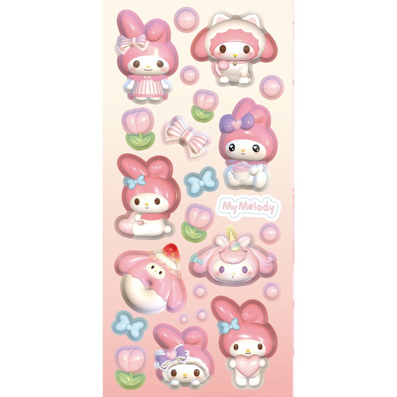1 Tấm Nhãn Dán Trang Trí Hành Lý / Ván Trượt / Laptop Họa Tiết Hoạt Hình Kuromi My Melody Girl Màu Gradient Dễ Thương Diy