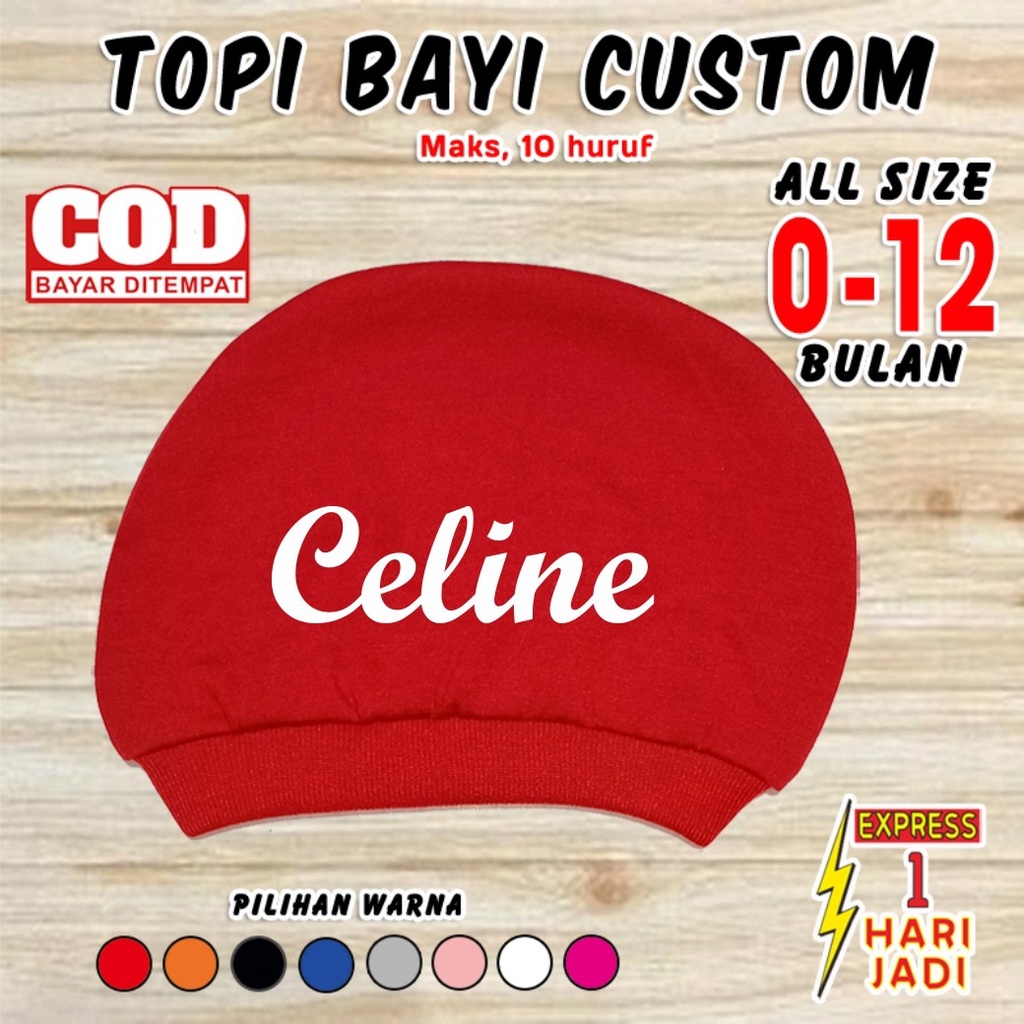 Mũ Hình Tròn In Tên Nhân Vật Tùy Chỉnh Dành Cho Trẻ Sơ Sinh 0-6 Tháng