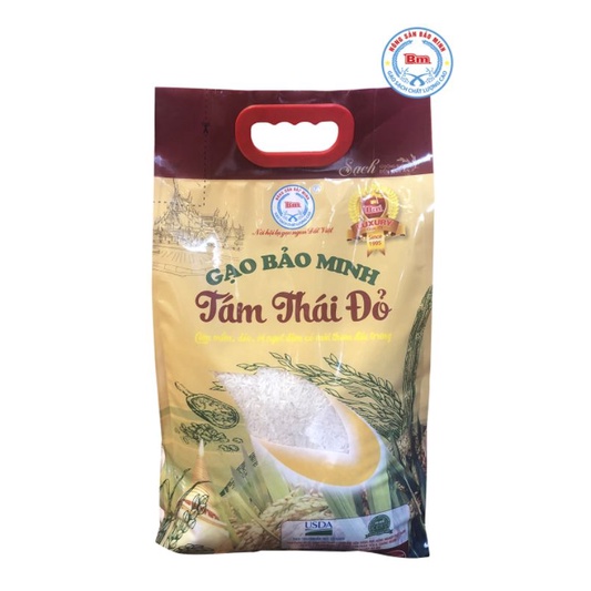 Gạo Tám Thái đỏ Bảo Minh 3kg